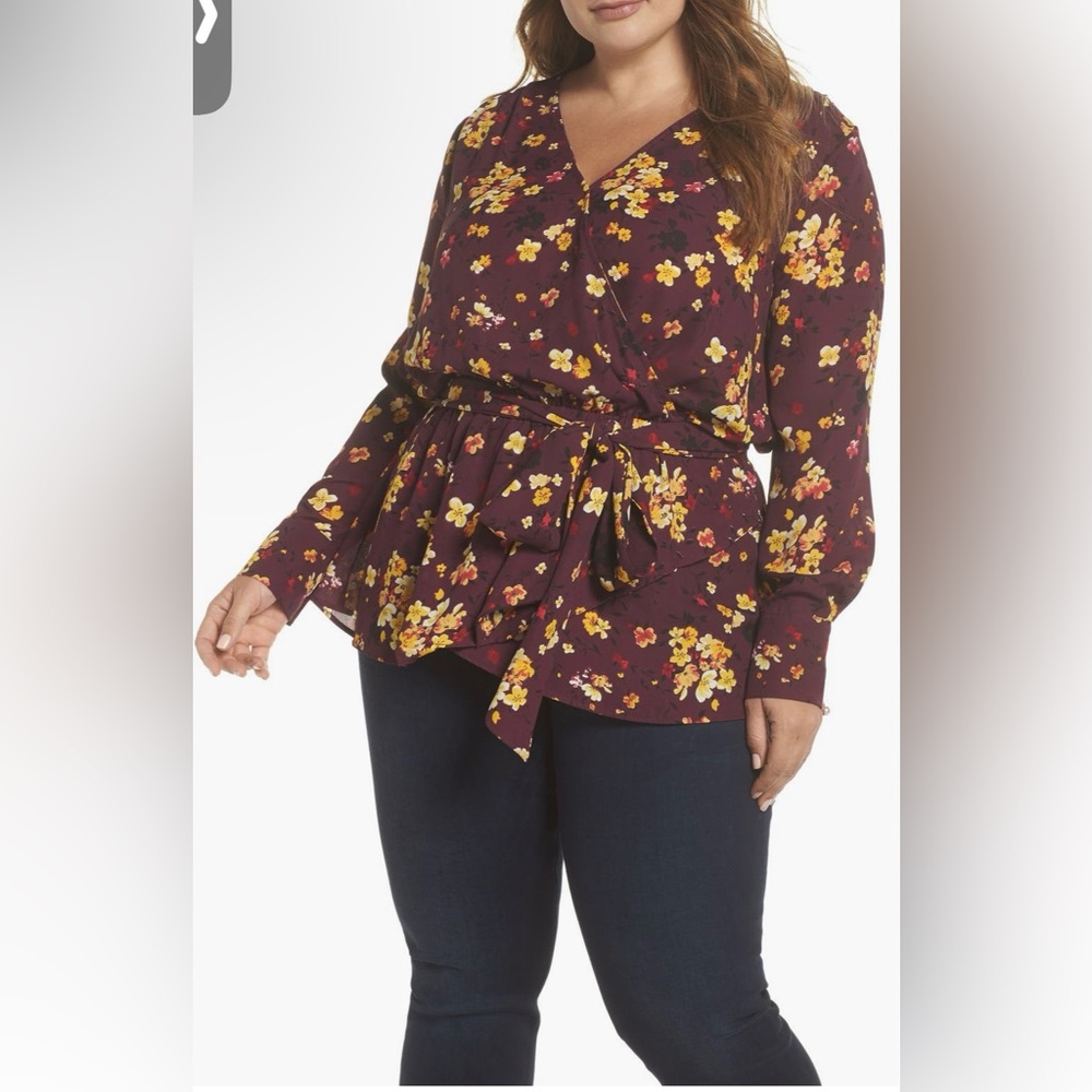 ***3 for $30***Size 3X Gibson wrap tie blouse